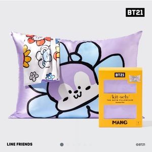BT21 meets Kitsch Standard Full / Queen Satin Pillowcase Pillow Case MANG NWT